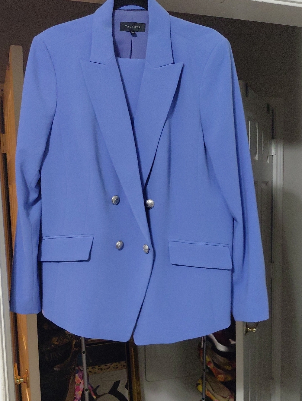 Talbots Periwinkle Double-Breasted Blazer Jacket
